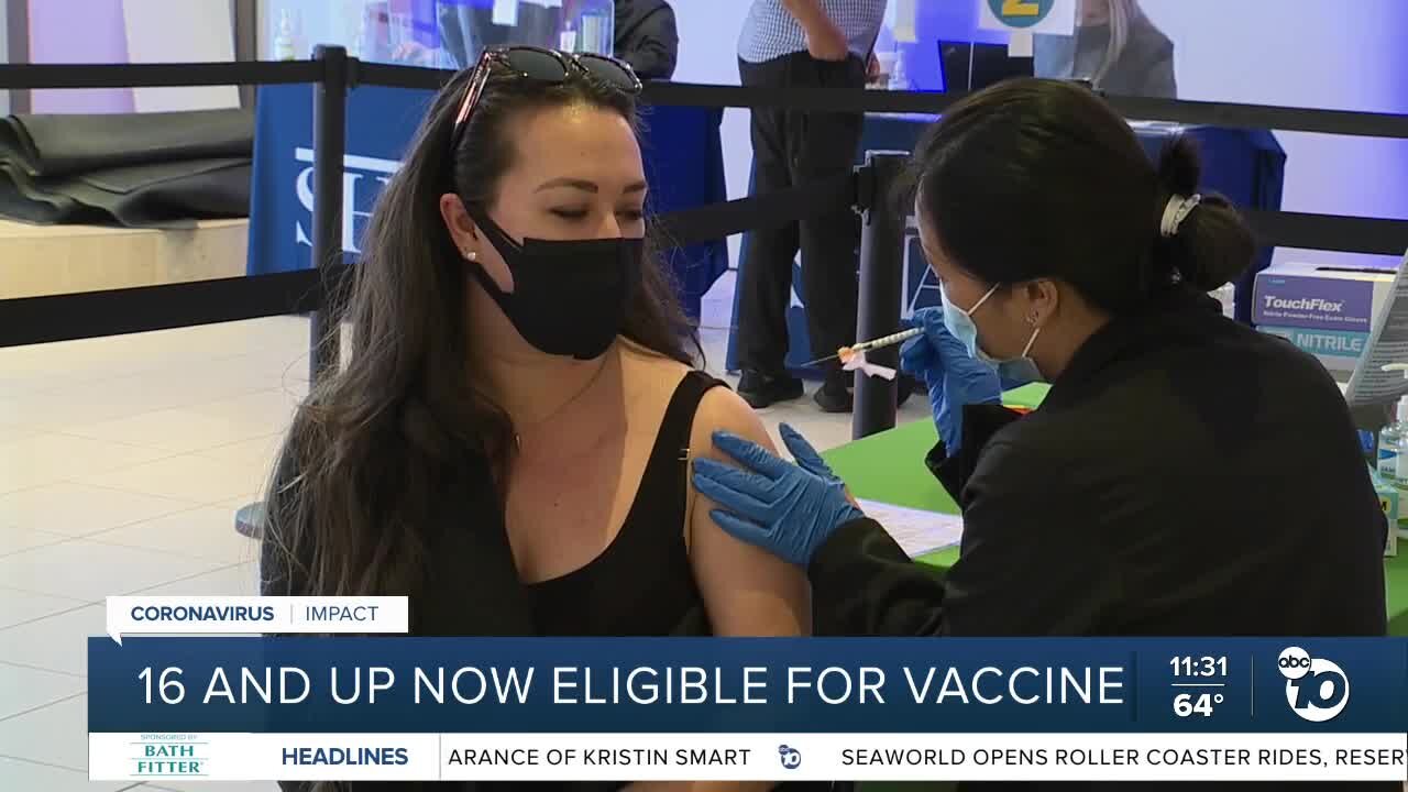 Vaccine eligibility widens in California