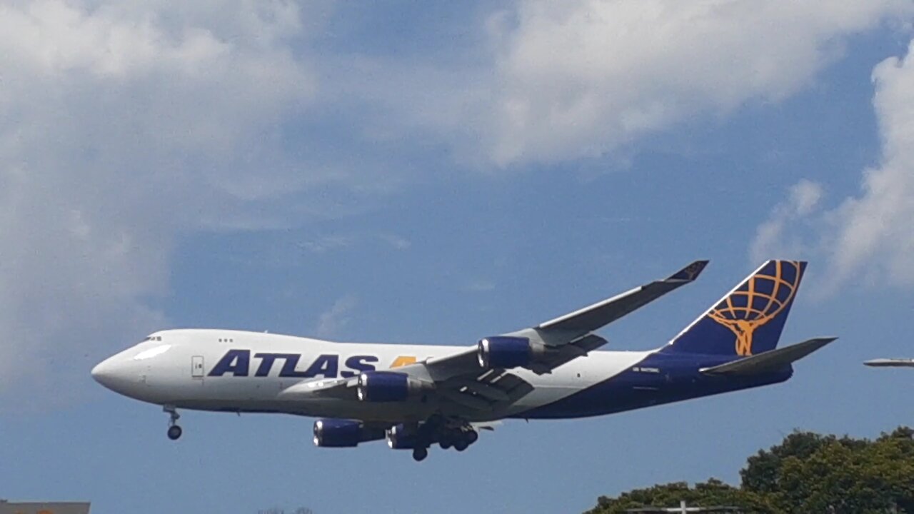 Boeing 747-400ERF N475MC na aproximação final antes de pousar em Manaus vindo de Miami