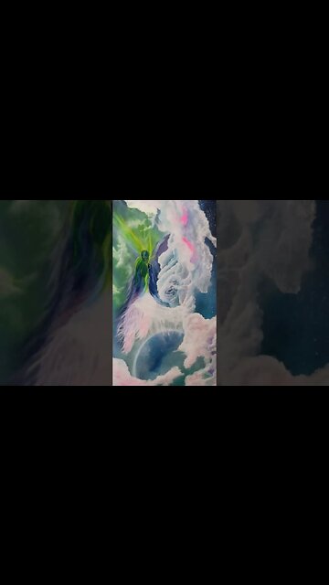 snapshots from today painting this mighty angel. #art #angel #filmora #painting