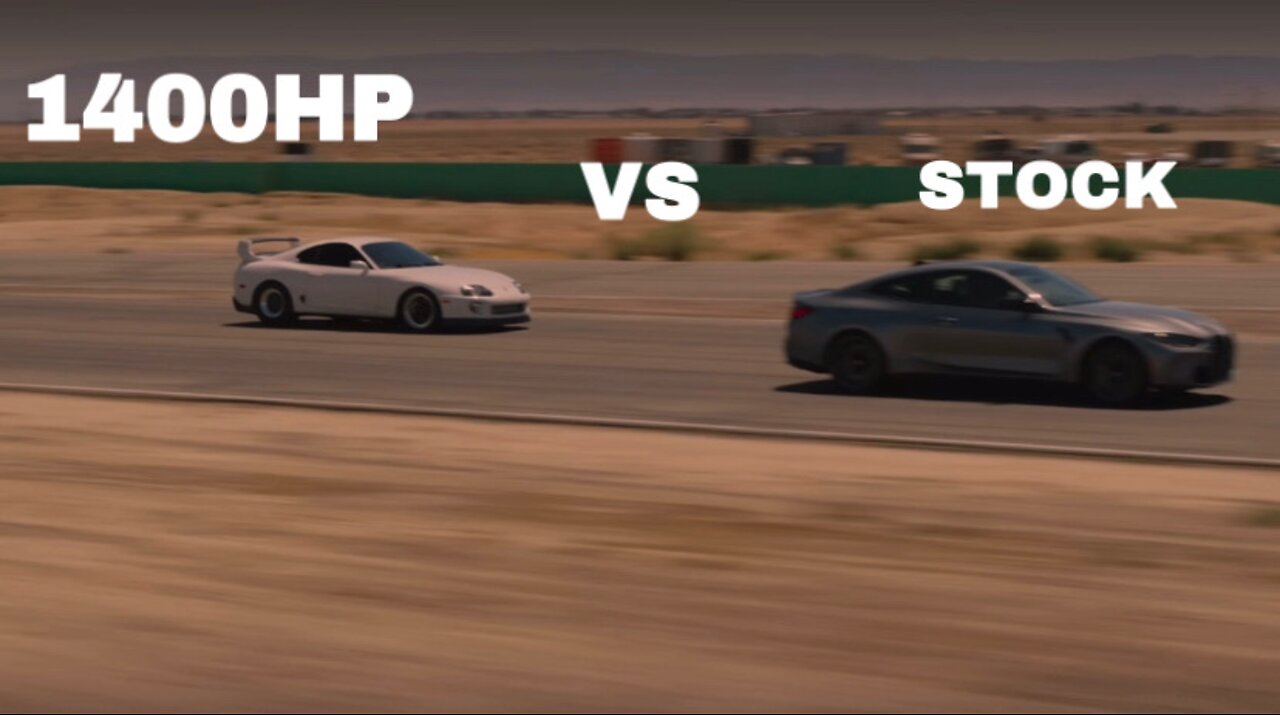 1400HP Toyota Supra Vs Stock 2023 BMW M4 Competition xDrive 1/4 Mile Drag Race