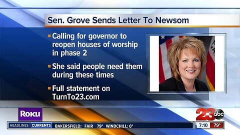 Senator Shannon Grove urges Gov. Newsom to allow houses of worship to reopen as part of Phase 2