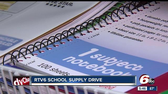 Donate to the RTV6 school supply drive