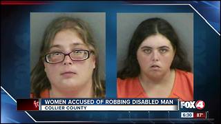 Two women accused of robbing disabled man