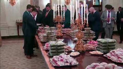 President Trump treats Clemson's football team to fast-food feast during White House visit