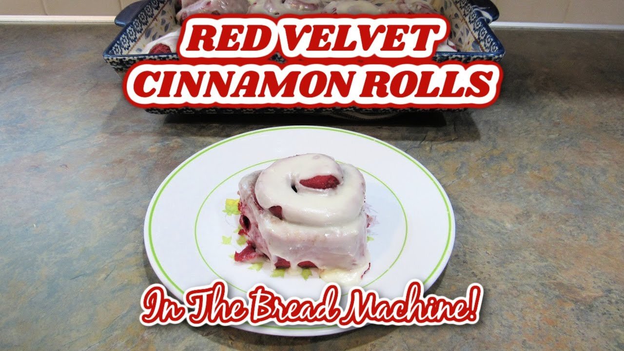 Red Velvet Cinnamon Rolls Using a Cake Mix!! Bread Machine Recipe