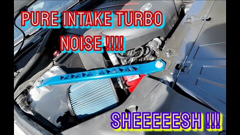 Toyota Supra 2021 down pipe and air intake driving / pure intake and turbo noise!