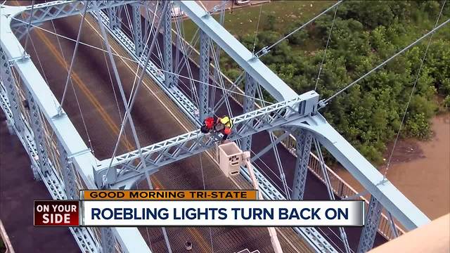 Roebling Bridge getting its shimmer back Tuesday night