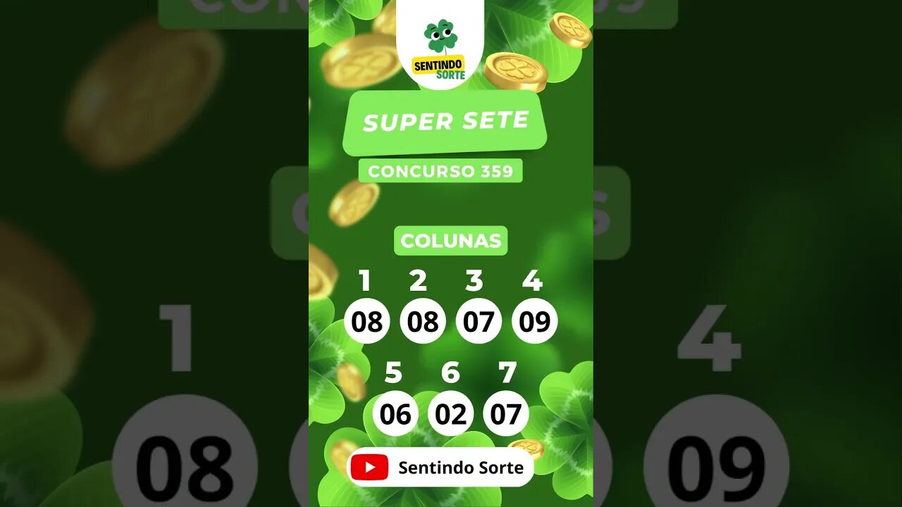 🍀 Resultado SUPER SETE 359 | Sentindo Sorte #shorts