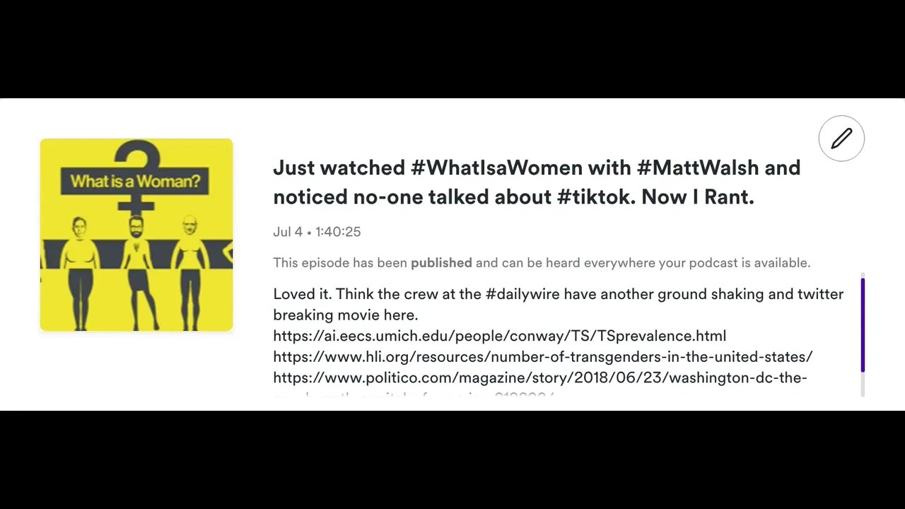 Just watched #WhatIsaWomen with @Matt Walsh and noticed no-one talked about @Tik Tok Offical Videos