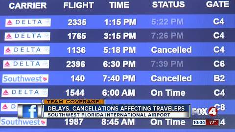 Winter weather causing delays and cancellations at airports
