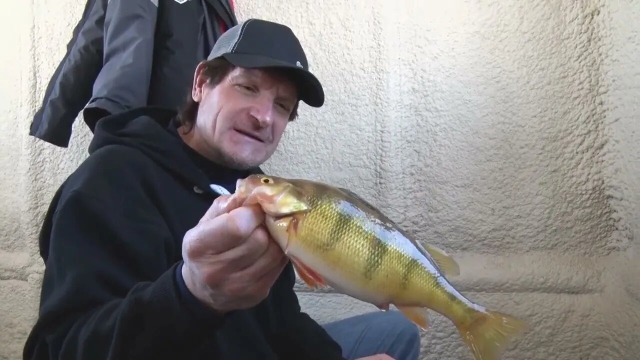 Catching Perch on Devils Lake