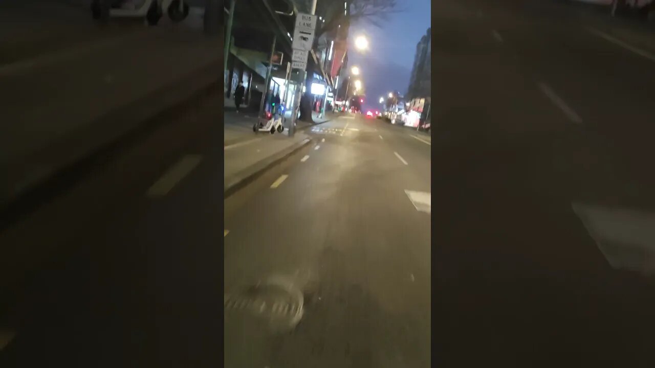 Overtaking cyclist up Queen Street