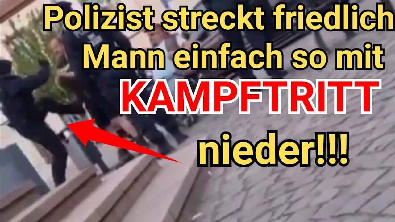 Unfassbar: Polizist streckt friedlichen Mann einfach so mit KampfTRITT nieder