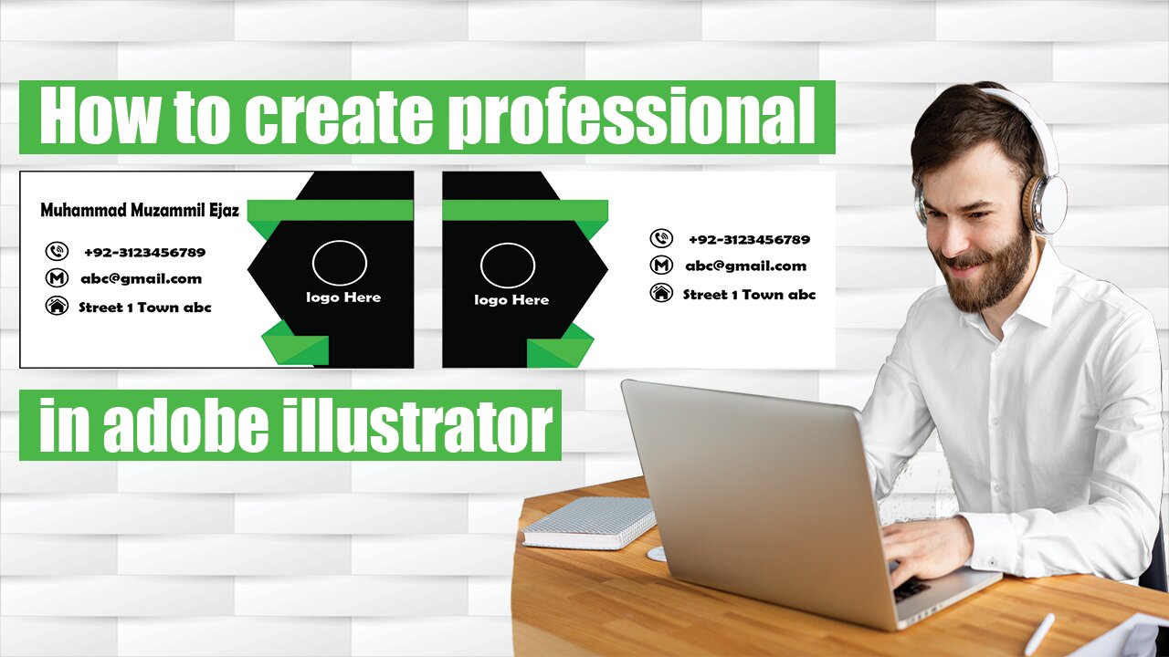 How to create professional business card in adobe illustrator | Muhammad Muzammil Ejaz