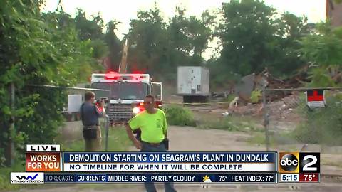 Demolition starts on Seagram's Plant in Dundalk