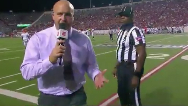 Ref Nearly ATTACKS Reporter for Bumping Him on the Sideline