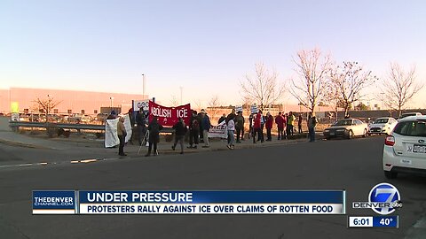 Protesters rally at Aurora ICE facility against claims of rotten food served to detainees