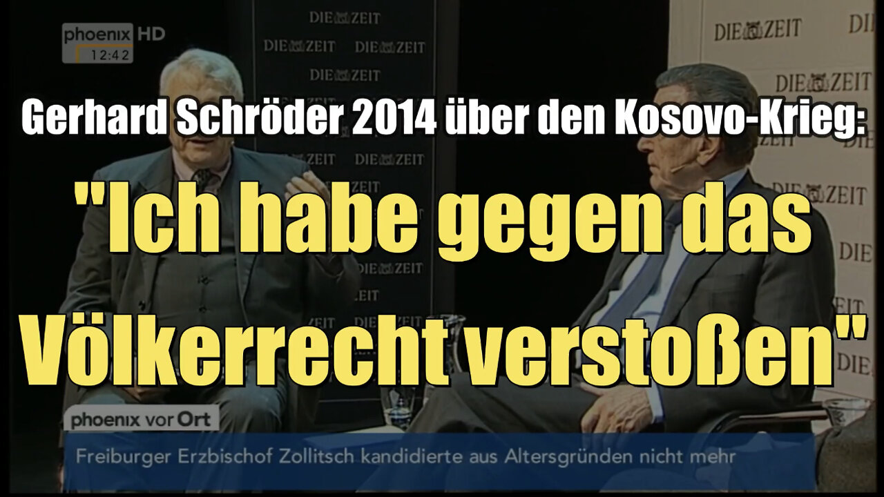 Gerhard Schröder über den Kosovo-Krieg: "Ich habe gegen das Völkerrecht verstoßen" (09.03.2014)