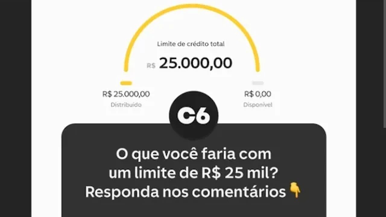 Como aumentar seu limite Banco C6 Limite de 22.000,00