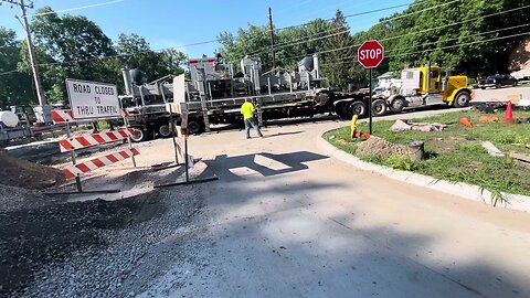 Power Paver SF3000 loading onto a Transport. Road Construction Project.