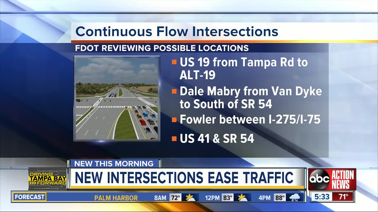 FDOT considering continuous-flow intersections at four Tampa Bay area intersections
