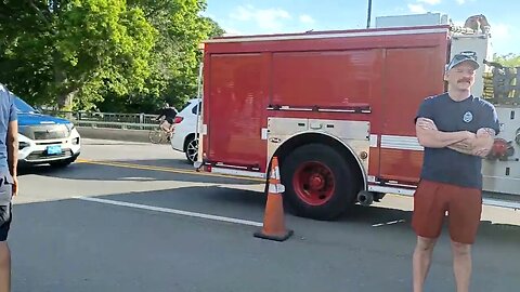 Boston fire department responded to a water rescue at the Charles River