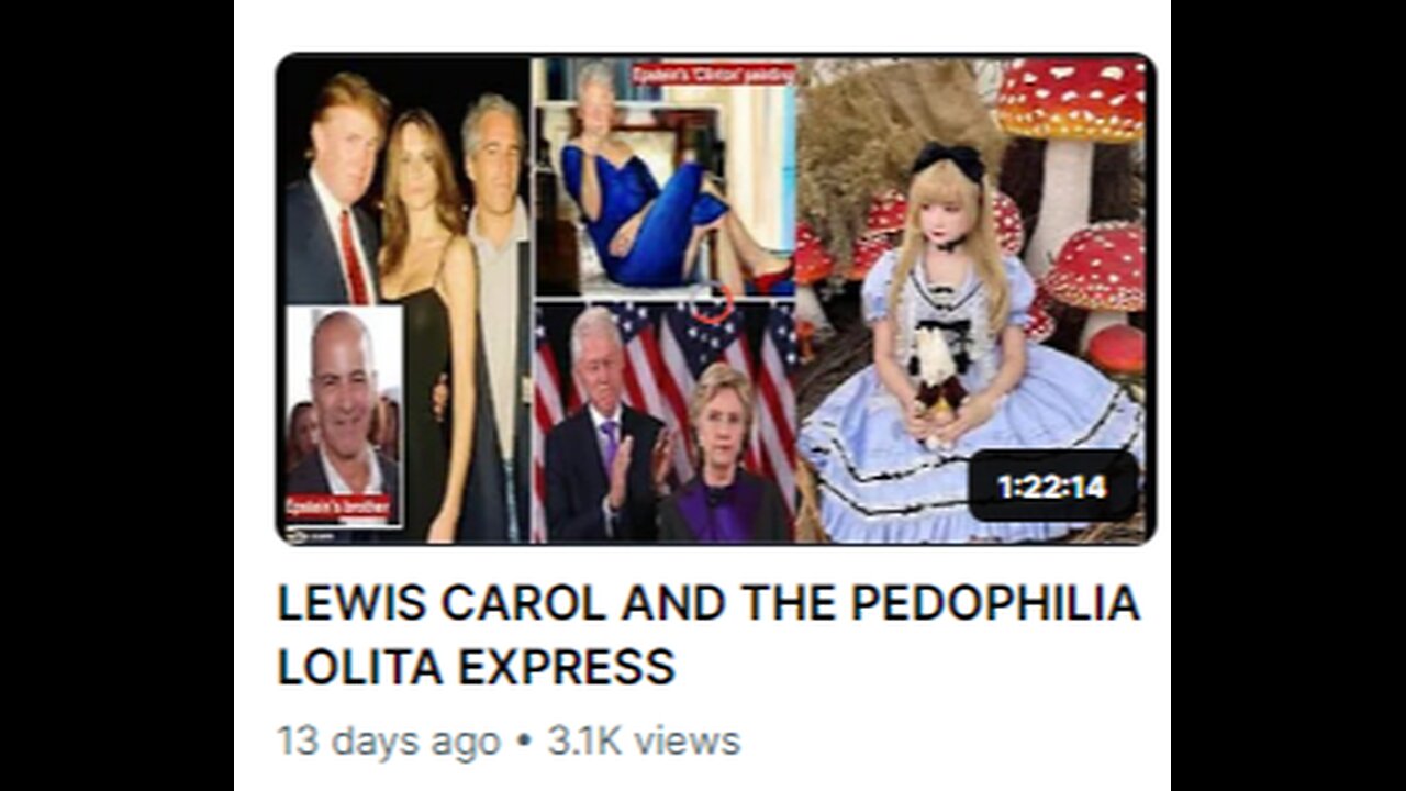 LEWiS CAROL AND THE PEDOPHILIA EXPRESS #itsALLofthem inverted luciferians