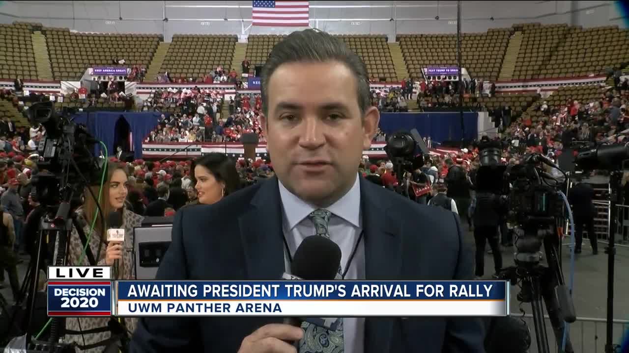 Awaiting President Trump's arrival for rally