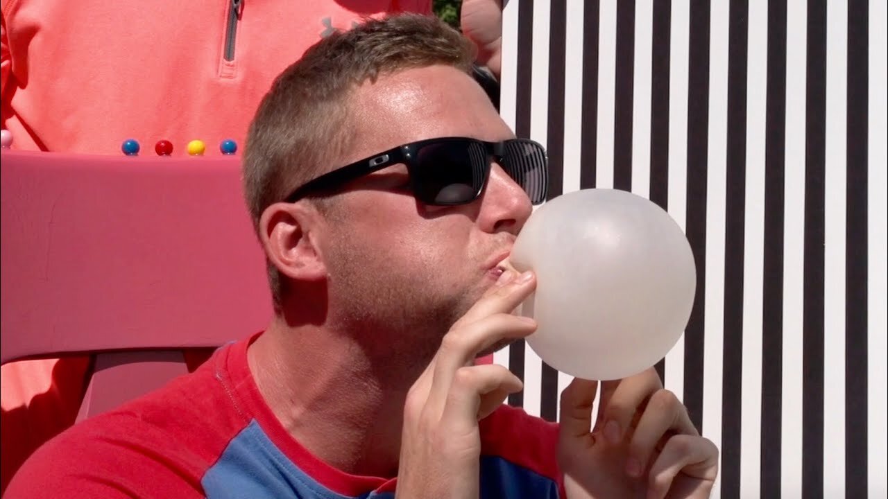 Bubble Gum Blowing Battle - Dude Perfect