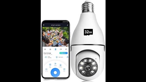 1080P Light Bulb Camera, Wireless 2.4GHz WiFi Home Security Camera