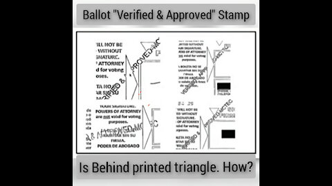 AZ Audit Dr.Shiva: "Approved" stamp BEHIND printed envelope triangle