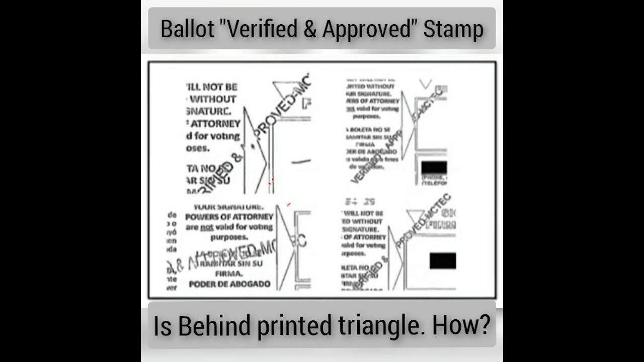 AZ Audit Dr.Shiva: "Approved" stamp BEHIND printed envelope triangle