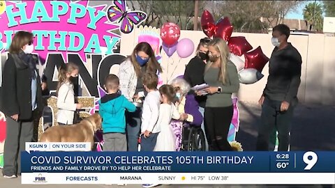 105-year-old COVID survivor celebrates birthday in Tucson