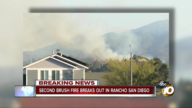 Brush fire burns 10 acres in Rancho San Diego