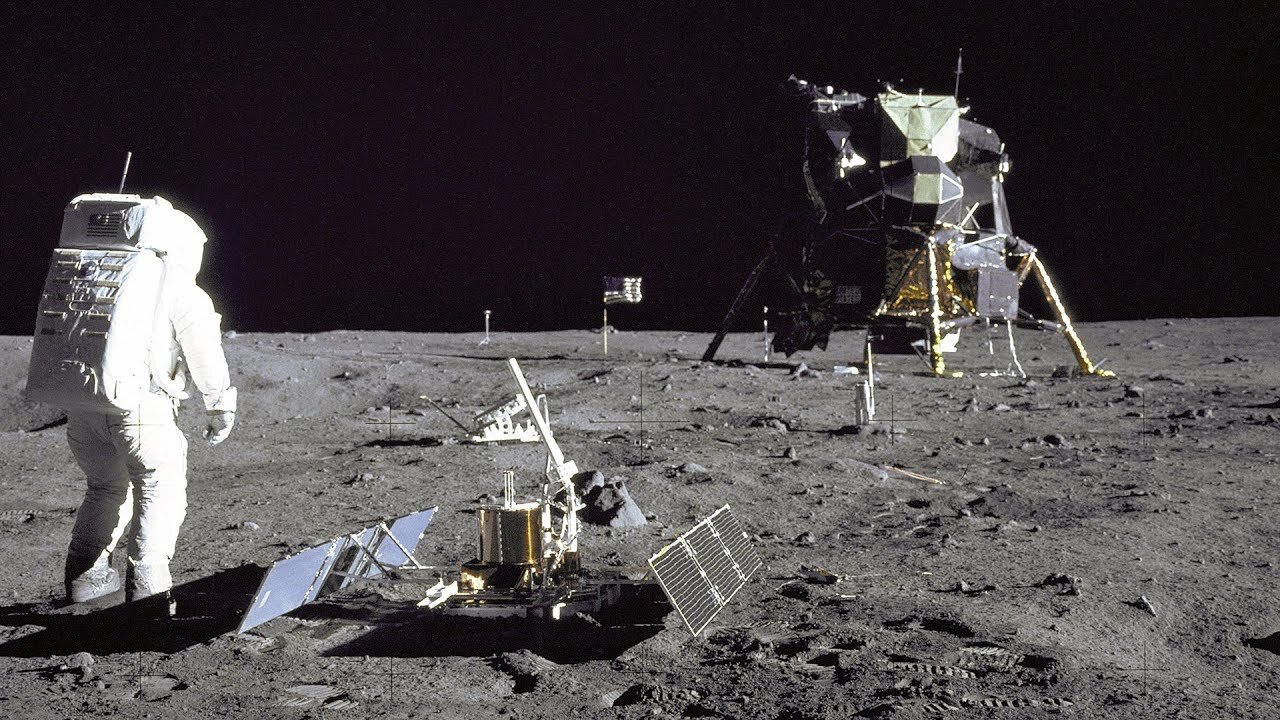 Restored Apollo 11 Moon-Original NASA EVA Mission Video - Walking on the Moon