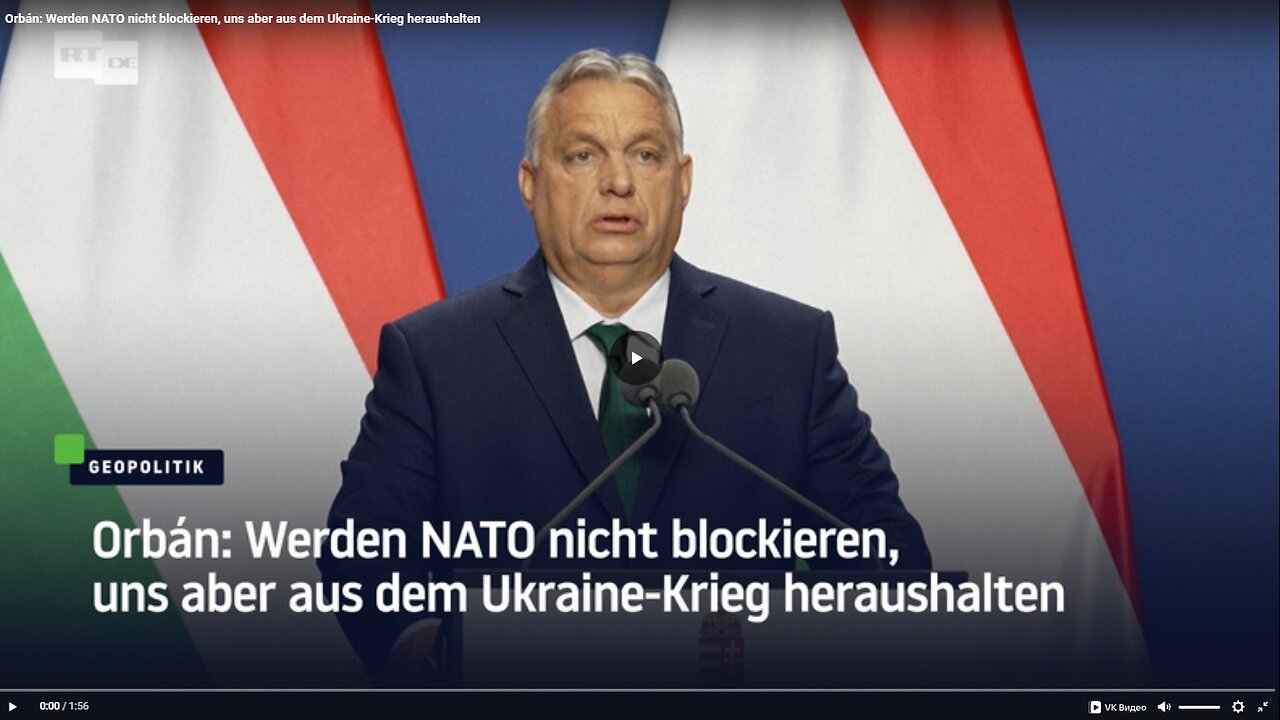 Orban: Werden NATO nicht blockieren, uns aber aus dem Ukraine-Krieg heraushalten.