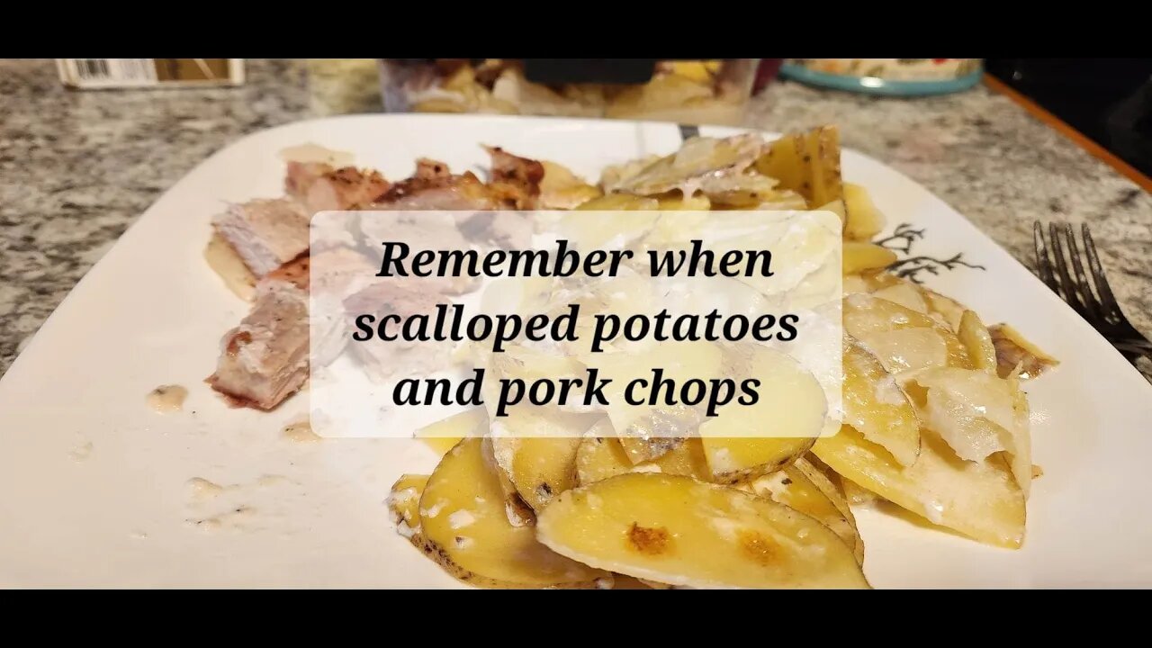 Remember when scalloped potatoes and pork chops #porkchops #scallopedpotatoes