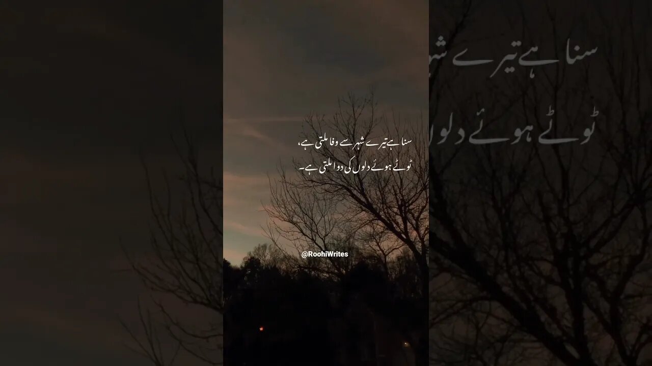 Suna hai tere shehar sy wafa milti hai ... ||Roohi Writes|| #poetry #poetrywhatsappstatus