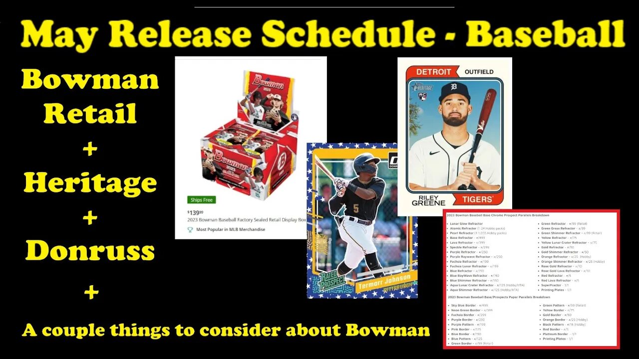 2023 May Releases - Bowman Retail, Heritage, Donruss - Buy or Pass? - Preview and Opinions