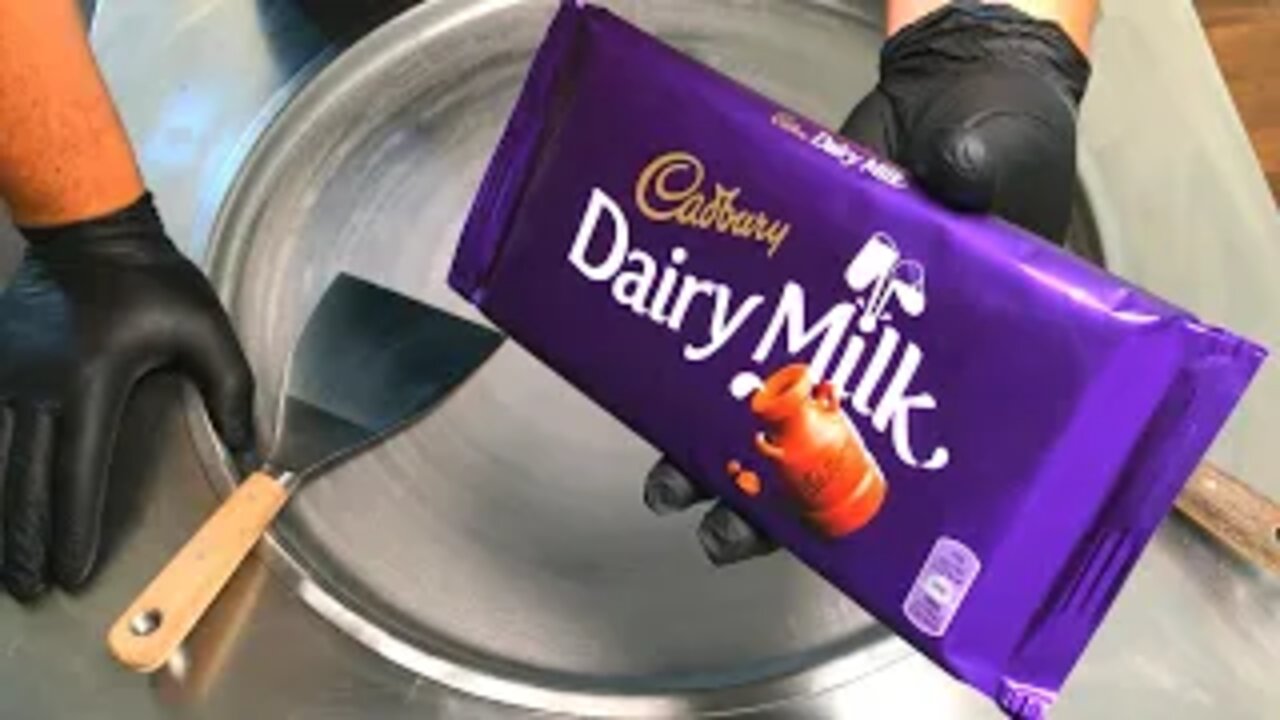 Ice Cream Rolls | Cadbury - Dairy Milk Chocolate Ice Cream / fried Thailand rolled ice cream roll