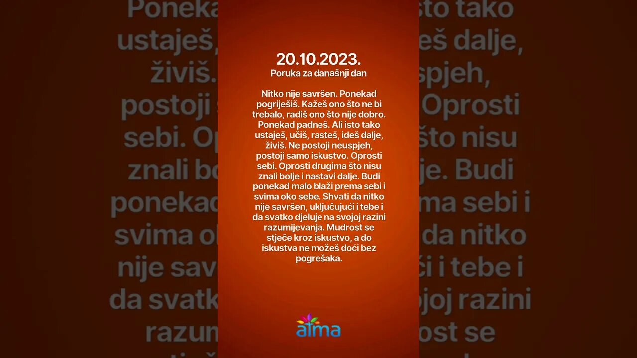 ATMA Poruka za današnji dan 20.10.2023. #inspiracija #porukadana #mudrost #motivacija