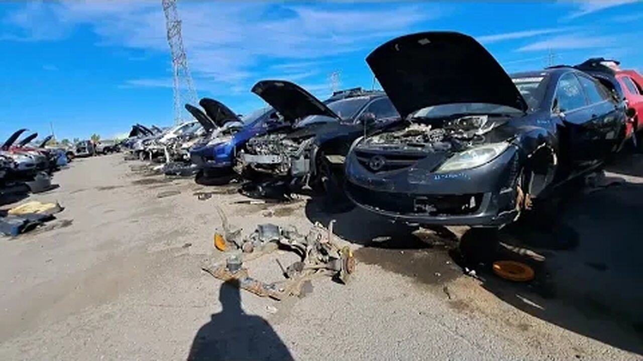 I CANT BEILVE THEY LET US DO THIS AT A SCRAP YARD! Scrap yard walk around#automotive #car #scrapyard