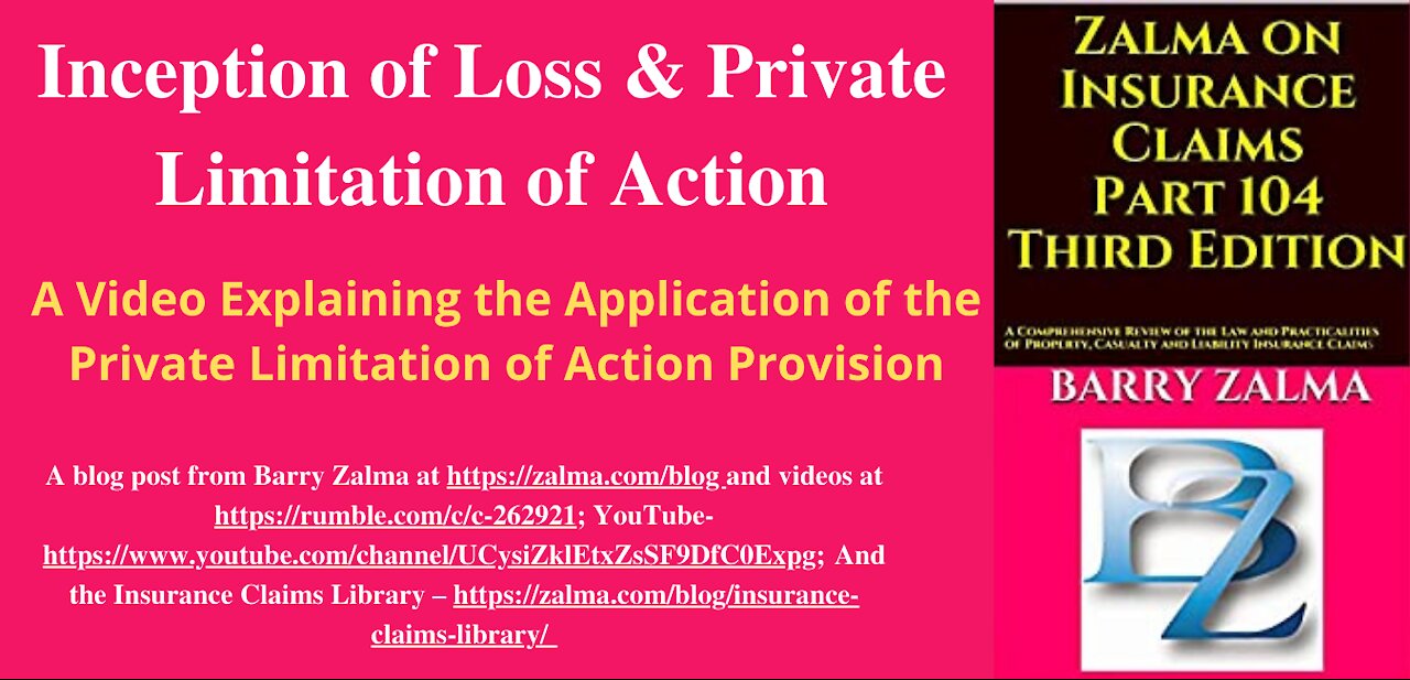 A Video Explaining the Application of the Private Limitation of Action Provision