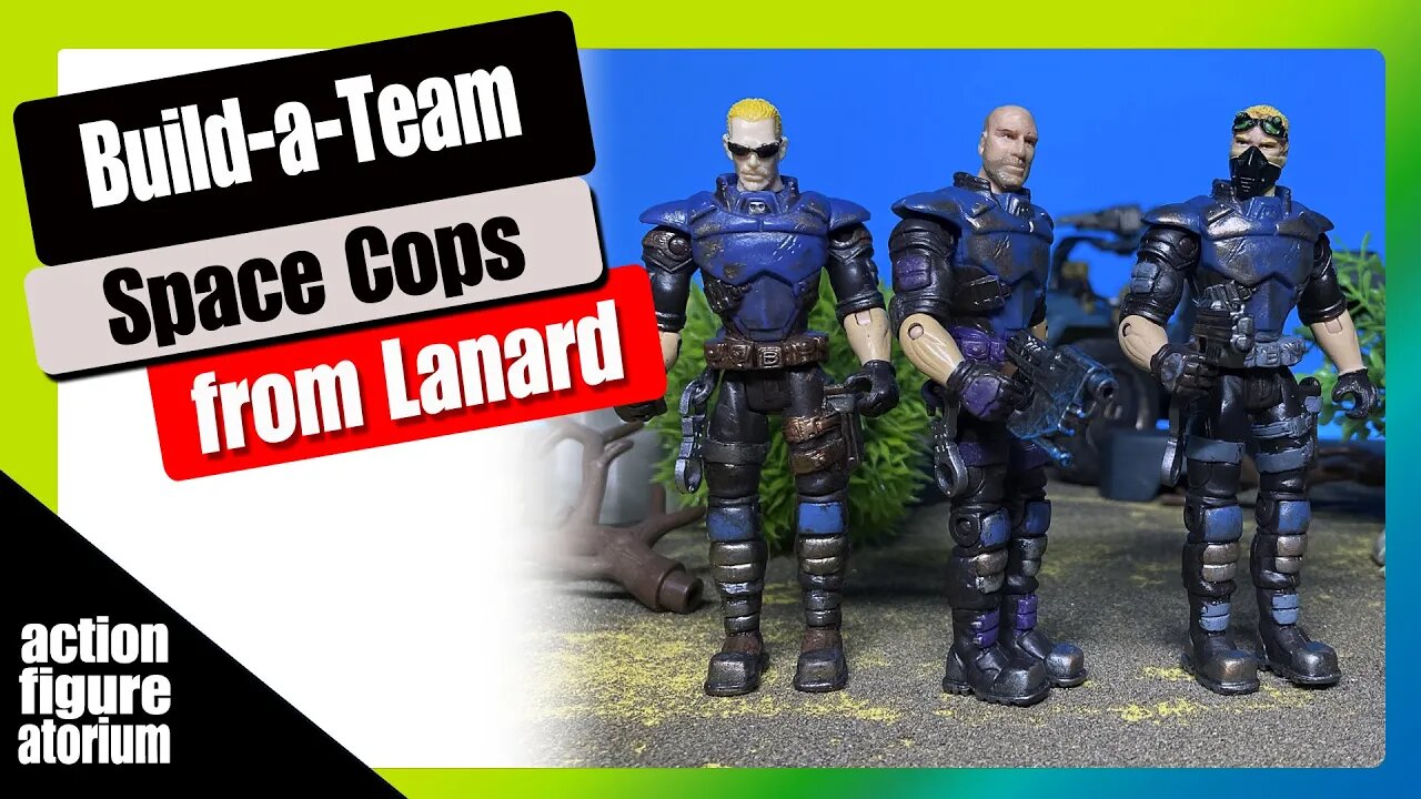 Build-a-Team | 3.75" Space Cops | kitbashed courtesy of Lanard | and Police rover