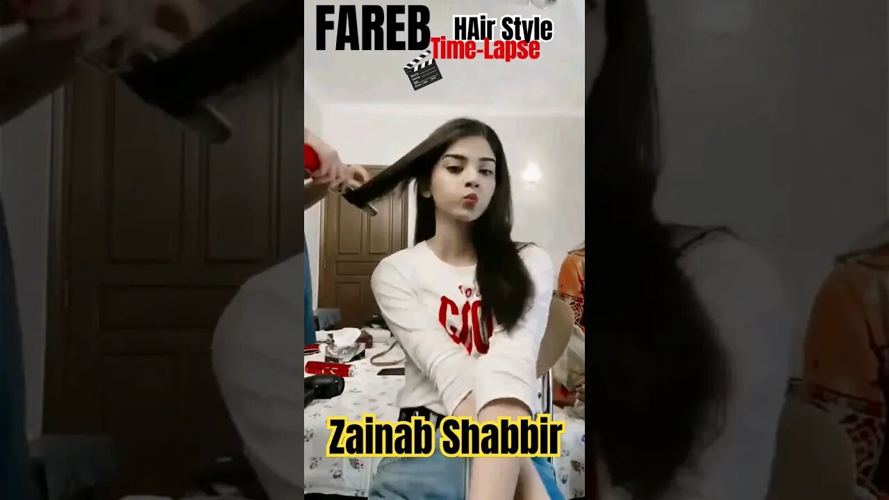 FAREB - Zainab Shabbir | Hair Style - Time-Lapse 🎬 #fareb #zainabshabbir #shorts #tkdvidzpr #viral