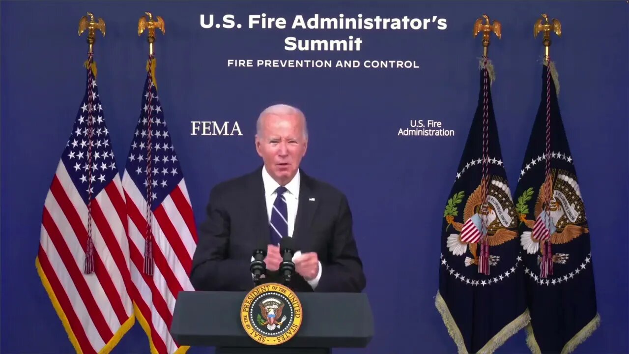 Biden Blows Nose In Middle Of Remarks To Firefighters: "Excuse Me, I Have A Bit Of A Cold"