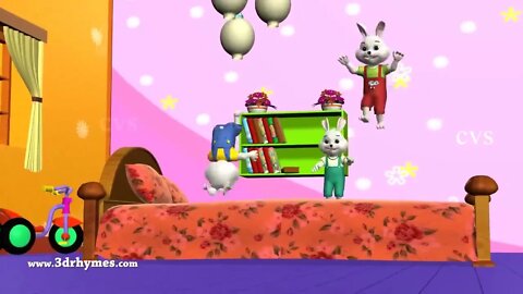 Five Little Rabbits Jumping on the Bed Nursery Rhyme