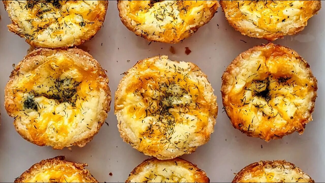 Gluten Free Cheddar Dill Tartlets (Mini Quiche)