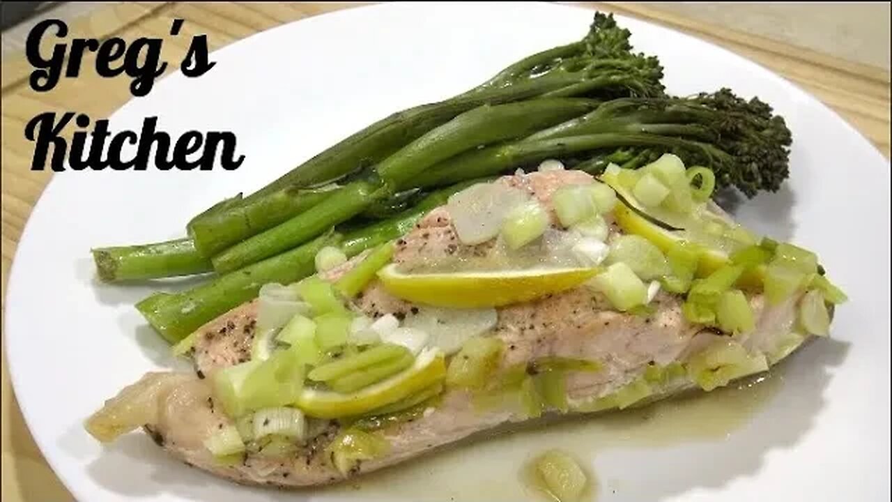 Baked Salmon and Vegetables Cooked in the Air Fryer - Greg's Kitchen