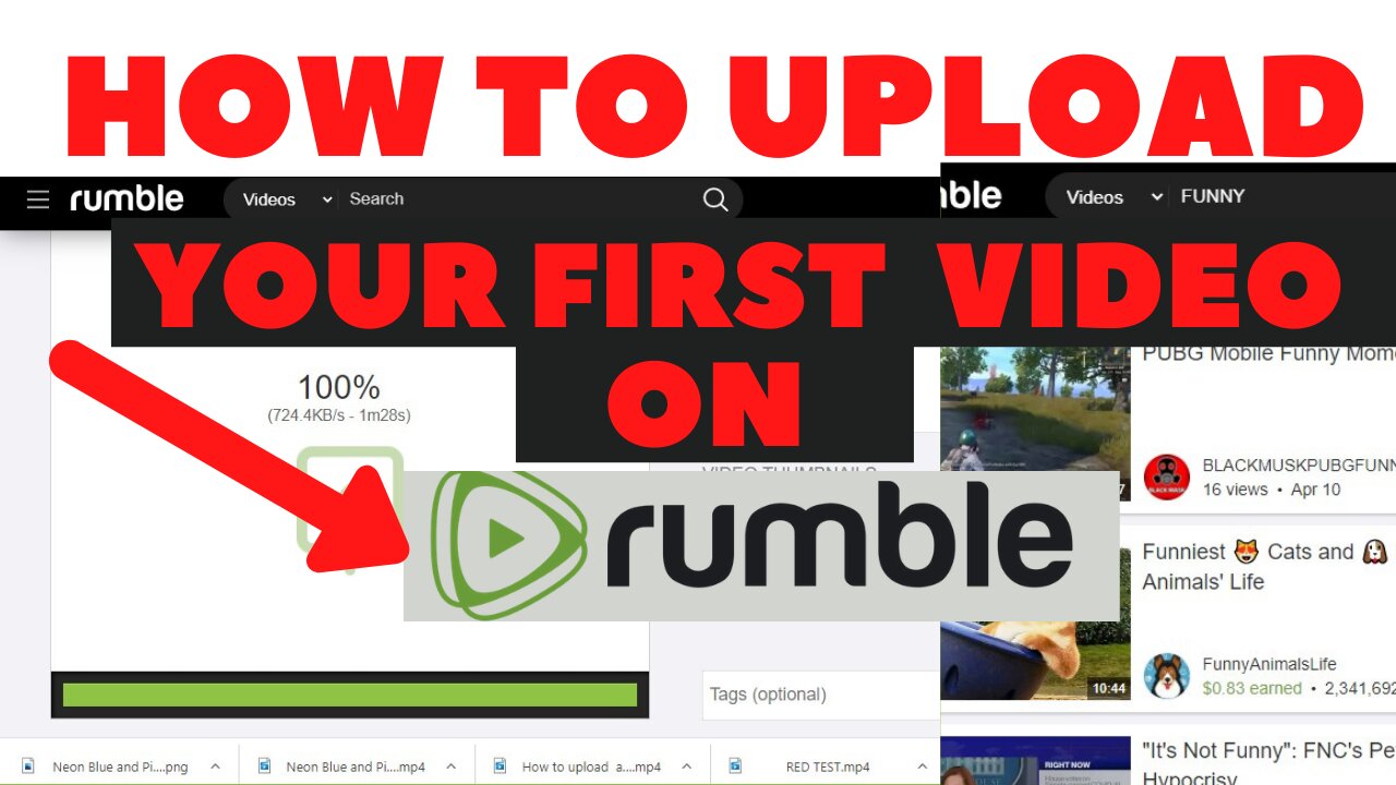 how to upload your first Video on Rumble